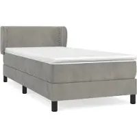 Syfax Boxspringbett mit Matratze Hellgrau 80x200 cm Samt