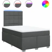 Syfax Boxspringbett mit Matratze Dunkelgrau 120x190 cm Stoff