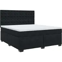 Syfax Boxspringbett mit Matratze Schwarz 180x200 cm Samt