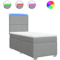 Syfax Boxspringbett mit Matratze Hellgrau 90x200 cm Stoff