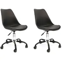 Home Deco Factory Kiruna Rollstuhl, schwarz – 2er-Set