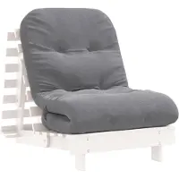 Syfax Futon Schlafsofa mit Matratze Weiß 70x206x11 Massivholz Kiefer