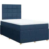 Syfax Boxspringbett mit Matratze Blau 120x190 cm Stoff