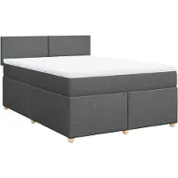 Syfax Boxspringbett mit Matratze Dunkelgrau 140x200 cm Stoff