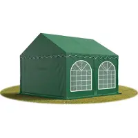 TOOLPORT Hochwertiges Zelt Partyzelt Festzelt 3x3 m PVC dunkelgrün wasserdicht