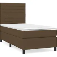 Syfax Boxspringbett mit Matratze Dunkelbraun 80x200 cm Stoff