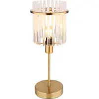 Globo Lighting Tischleuchte Metall goldfarben matt, Glasstäbe opal, klar verlaufend, Kabel PVC schwarz, Wippschalter am Kabel, ø: 150mm, H: 375mm, Kabellänge 1500mm, exkl. 1x E14 40W 230V