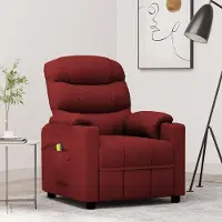 vidaXL Möbel Massagesessel Weinrot Stoff - Massagesessel 348085