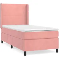 Syfax Boxspringbett mit Matratze Rosa 90x190 cm Samt