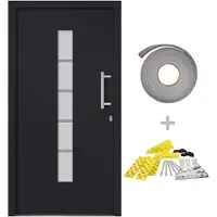 vidaXL Haustür Aluminium und PVC Anthrazit 100x210 cm