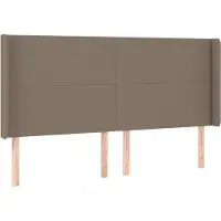 Syfax Kopfteil mit Ohren Taupe 203x16x118/128 cm Stoff