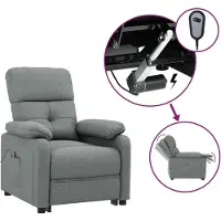 vidaXL Relaxsessel Elektrisch Dunkelgrau Stoff