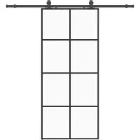 Syfax Schiebetür mit Beschlag Schwarz 90x205 cm ESG-Glas