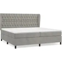 Syfax Boxspringbett mit Matratze Hellgrau 200x200 cm Samt