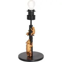 Steinhauer Tischleuchte Animaux 1-flammig Mattschwarz mit goldenen Details 17x17cm