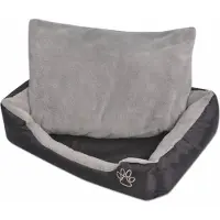 Syfax Hundebett mit gepolstertem Kissen Größe XL Schwarz
