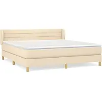 Syfax Boxspringbett mit Matratze Creme 180x200 cm Stoff