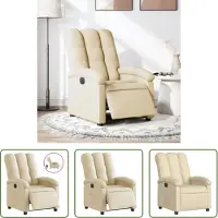 The Living Store Relaxsessel Elektrisch Creme Stoff