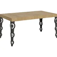 Itamoby Ausziehbarer Tisch 90x160/264 cm Gestell Karamay Eiche Natur Anthrazit