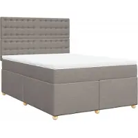 Syfax Boxspringbett mit Matratze Taupe 140x190 cm Stoff