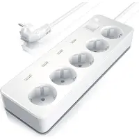 Bearware Steckdosenleiste Mehrfachsteckdose Steckerleiste 3680W, 5-fach
