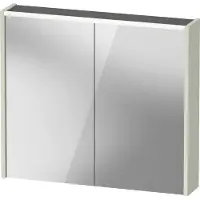 Duravit D-Code Spiegelschrank, Steckdose Typ E (FR, BE), 2 Türen, LED-Lichtfeld oben, 800x700mm, 6