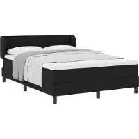 Syfax Boxspringbett mit Matratze Schwarz 140 x 200 cm Stoff