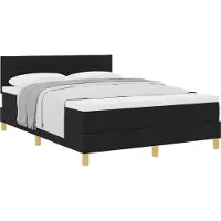 Syfax Boxspringbett mit Kissen Schwarz 140 x 190 cm Stoff