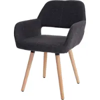 Mendler Esszimmerstuhl MCW-A50 II, Stuhl Küchenstuhl, Retro 50er Jahre Design Textil, dunkelgrau