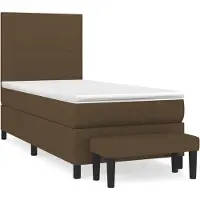 Syfax Boxspringbett mit Matratze Dunkelbraun 100x200 cm Stoff