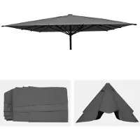 Mendler Ersatz-Bezug für Gastronomie Sonnenschirm HWC-D20, Sonnenschirmbezug Ersatzbezug, 5x5m (Ø7,2m) Polyester anthrazit