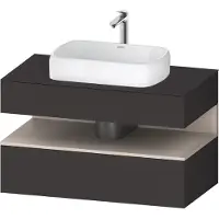 Duravit Qatego Konsolenwaschtischunterbau, 1 Auszug, 1 Schubkasten, Ausschnitt mittig, 1000x550x600mm, Nische Taupe Matt, QA4731091800000