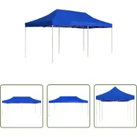 The Living Store Profi-Partyzelt Faltbar Aluminium 6x3 m Blau