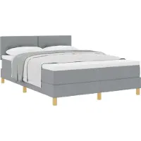 Syfax Boxspringbett mit Kissen Hellgrau 140 x 190 cm Stoff