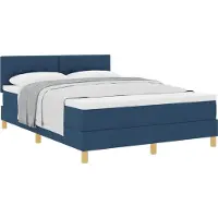 Syfax Boxspringbett mit Kissen mit Kopfteil Blau 140 x 190 cm Stoff