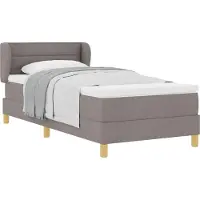 Syfax Boxspringbett mit Matratze mit Kopfteil Taupe 80 x 200 cm Stoff