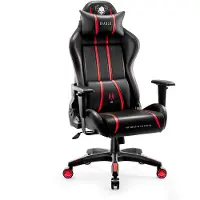 Diablo Chairs Diablo X-One 2.0 Gaming Stuhl Bürostuhl Schreibtischstuhl Verstellbare Armlehnen Ergonomisches Design Nacken/-Lendenkissen Schwarz-Rose Small
