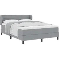 Syfax Boxspringbett mit Matratze Hellgrau 160 x 200 cm Stoff