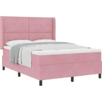 Syfax Boxspringbett mit Matratze mit Kopfteil Rosa 140 x 190 cm Samt