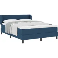 Syfax Boxspringbett mit Matratze mit Kopfteil Blau 140 x 190 cm Stoff
