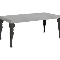 Itamoby Paxon ausziehbarer Tisch 200/304x90 cm Beton mit anthrazitfarbenen Beinen