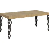 Itamoby Karamay Ausziehtisch 200/304x90 cm Natur-Eiche mit anthrazitfarbenen Beinen