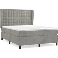 Syfax Boxspringbett mit Matratze Hellgrau 140x200 cm Samt