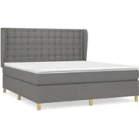 Syfax Boxspringbett mit Matratze Dunkelgrau 180x200 cm Stoff
