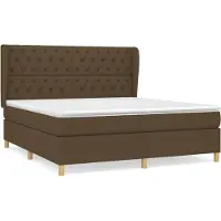 Syfax Boxspringbett mit Matratze Dunkelbraun 160x200 cm Stoff