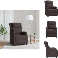 vidaXL Ohrensessel mit Massagefunktion Dunkelbraun Stoff - Massagesessel