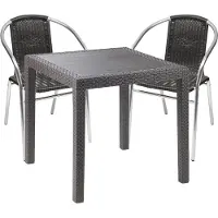 Mojawo Sitzgarnitur Bistrogarnitur 3-teilig Aluminium - Kunststoff