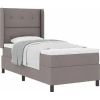 Syfax Boxspringbett mit Matratze mit Kopfteil Taupe 200 x 90 cm Stoff