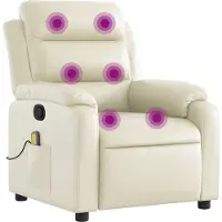 Syfax Massagesessel mit Relaxfunktion, Kunstleder, Creme