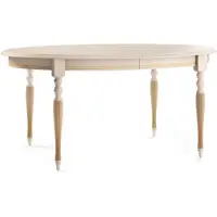 Casa Padrino Luxus Barock Esstisch Cremefarben / Gold 160-360 x 110 x H. 77,5 cm - Ovaler Ausziehbarer Massivholz Esszimmertisch - Barock Esszimmer Möbel